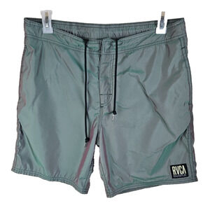RVCA Swim Trunks Board Shorts Size XL iridescence Vtg 90s surf style lined